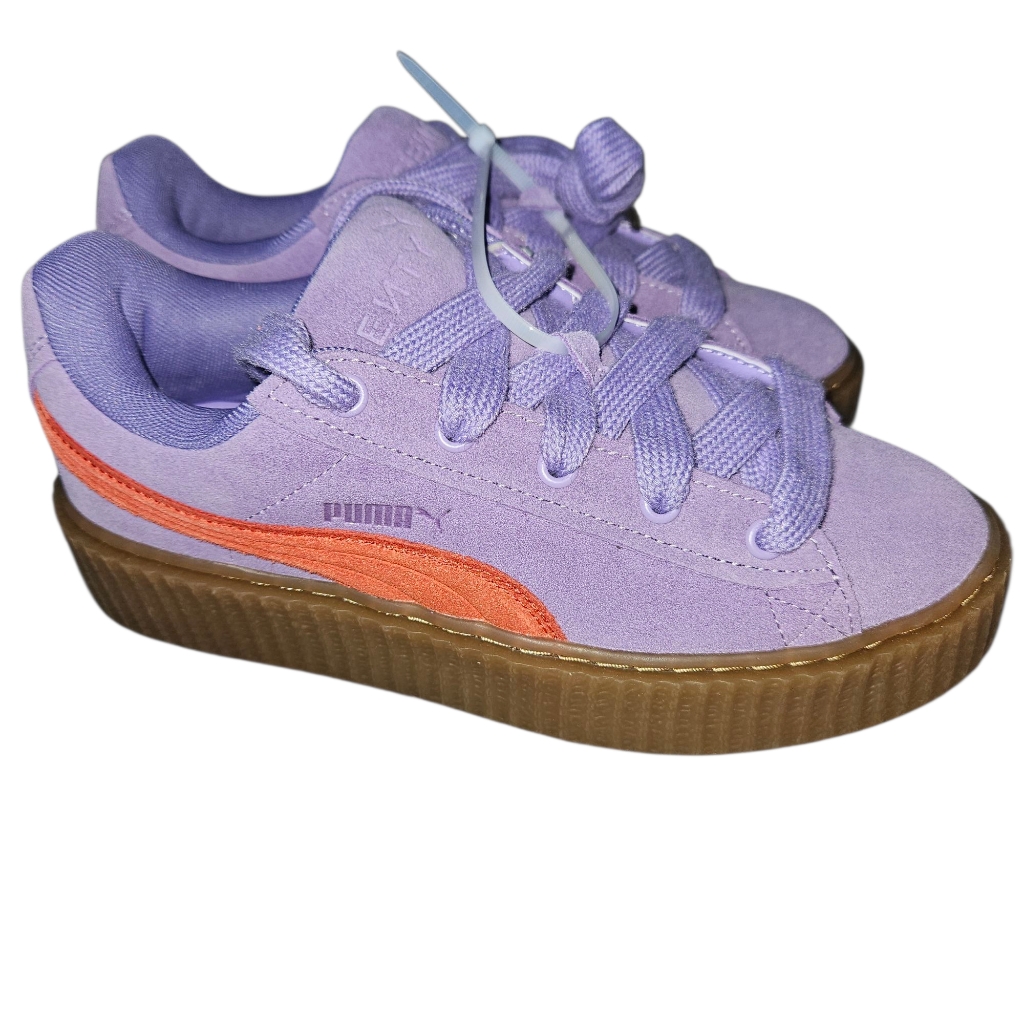 Puma Platform Suede Women's Sneakers - Lavender With Orange Stripe